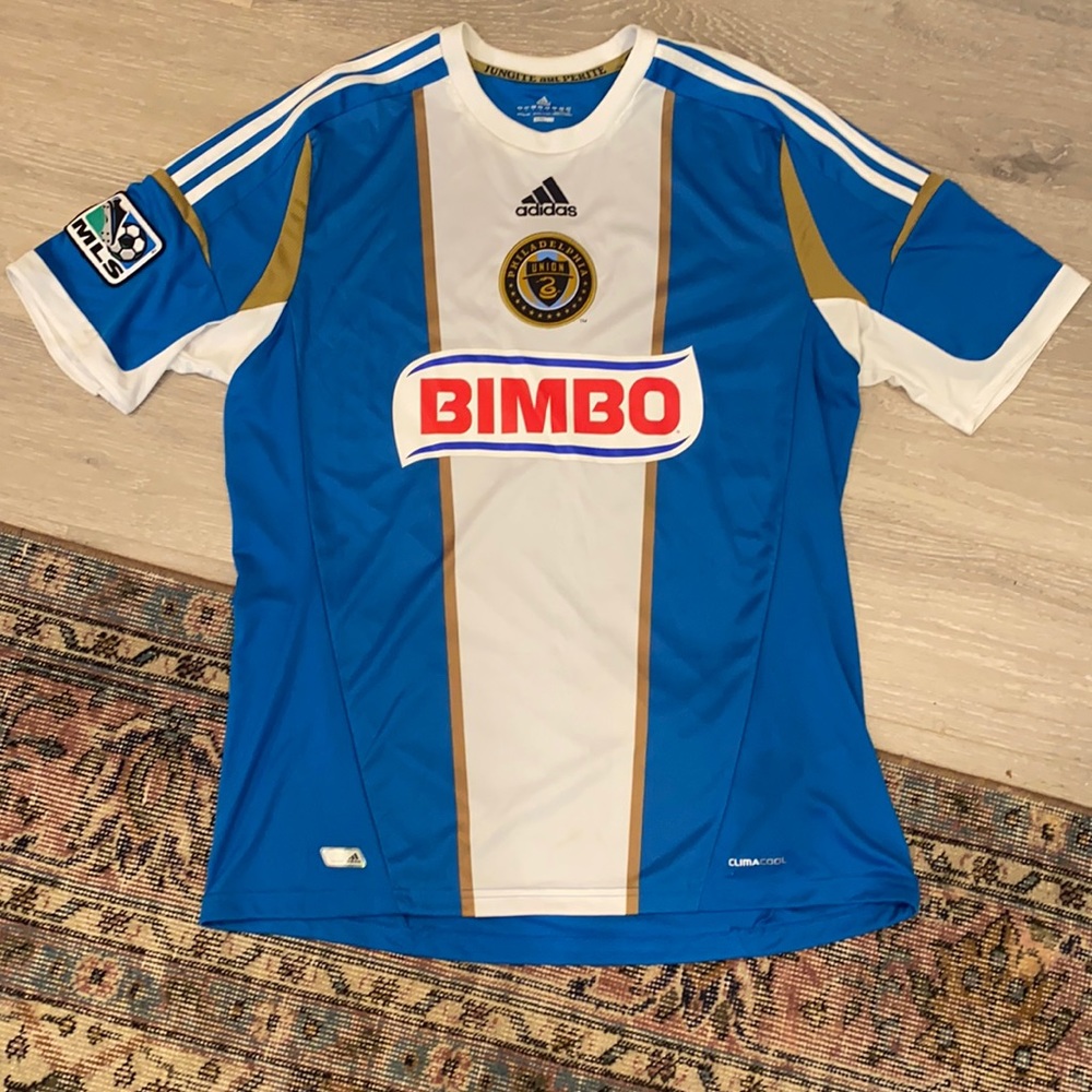 Men’s Official Adidas Philadelphia Union Soccer Jersey Size Large Blue